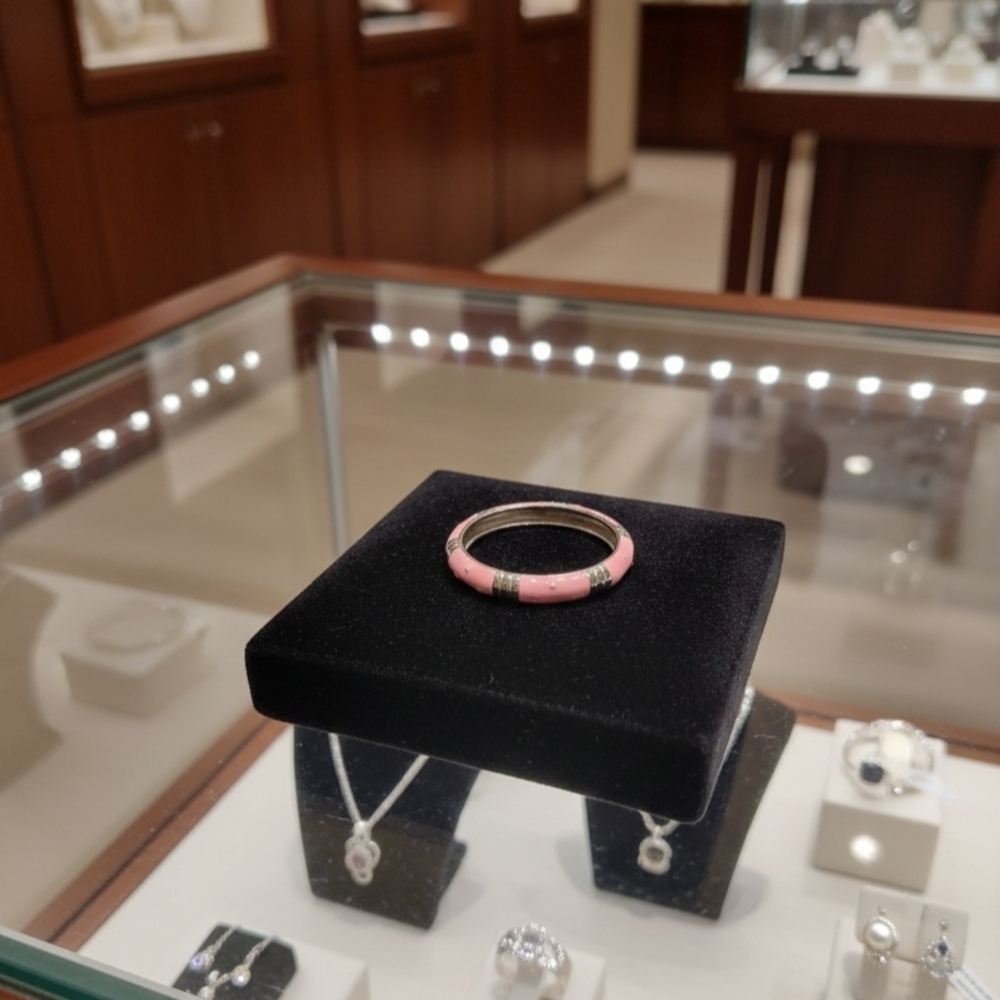 Elegant Pink and Silver Women's Ring